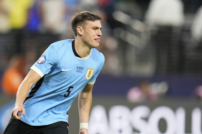 Copa America 2024: Pemain Uruguay, Manuel Ugarte (c) AP Photo/Julio Cortez